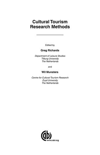 Cultural tourism research methods