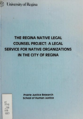 The Regina native counsel project