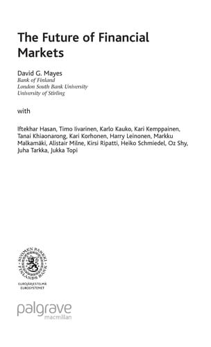 FUTURE OF FINANCIAL MARKETS