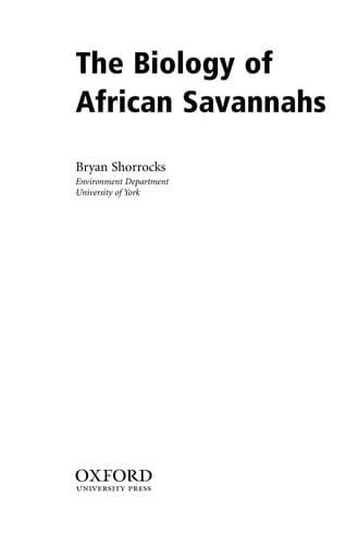 BIOLOGY OF AFRICAN SAVANNAHS