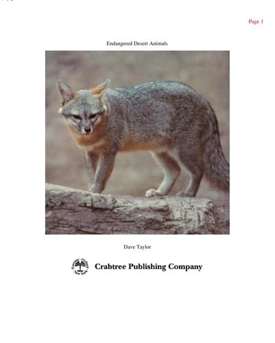 Endangered desert animals