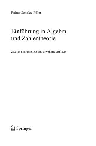 Einfu hrung in Algebra und Zahlentheorie