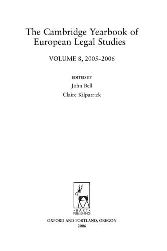 Cambridge Yearbook of European Legal Studies, Vol 8, 2005-2006