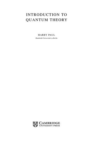 Introduction to quantum theory