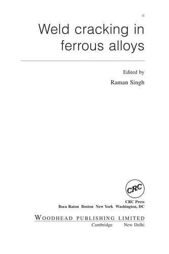 Weld cracking in ferrous alloys