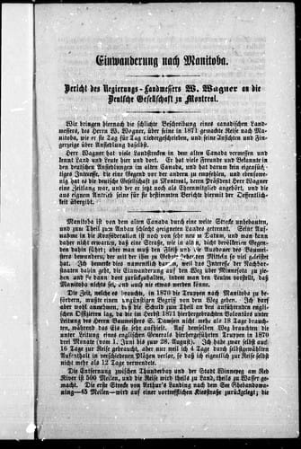 Einwanderung nach Manitoba