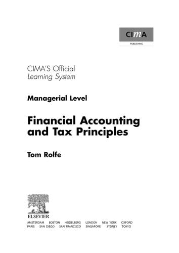 Financial accounting and tax principles