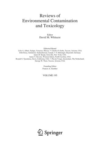 Reviews of Environmental Contamination and Toxicology