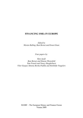 Financing SMSs in europe