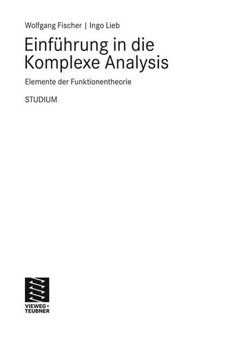 Einfu hrung in die Komplexe Analysis