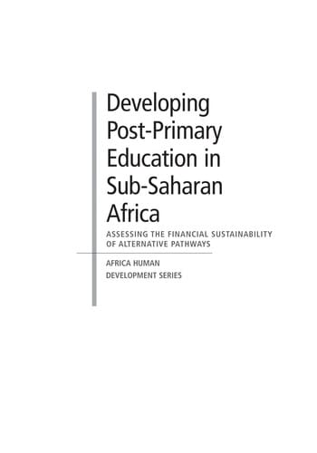 Developing post-primary education in Sub-Saharan Africa