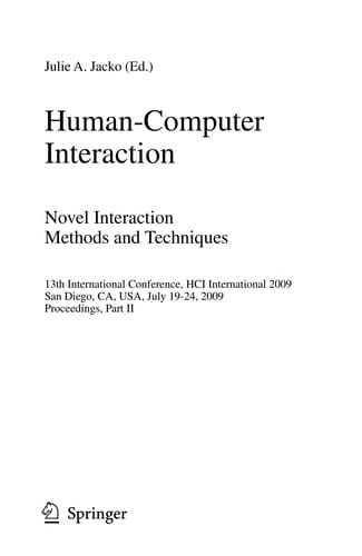 Human-Computer Interaction. Novel Interaction Methods and Techniques