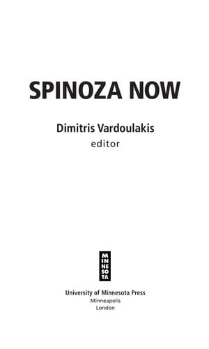 Spinoza now