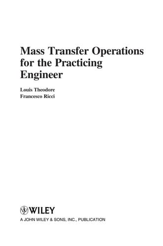 Mass transfer operations for the practicing engineer