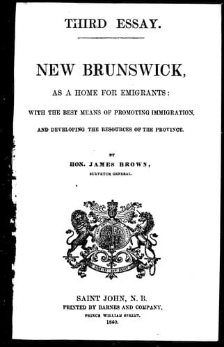 New Brunswick as a home for emigrants