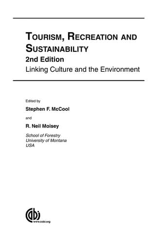 Tourism, recreation, and sustainability