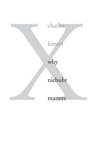 Why Niebuhr matters