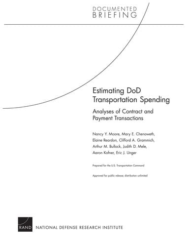 Estimating DoD transportation spending