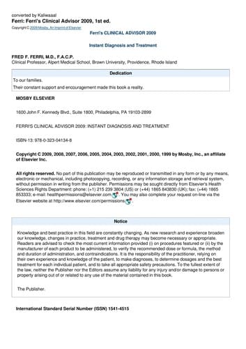 Ferri's clinical advisor 2009