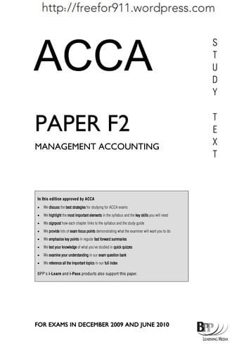 ACCA, for exams in December 2009 and June 2010