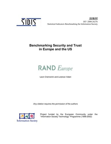 Benchmarking security and trust in Europe and the US