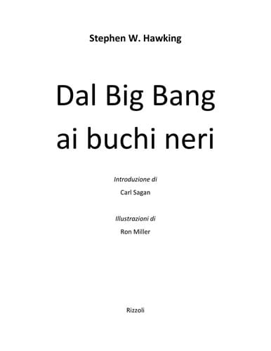 Dal Big Bang ai buchi neri