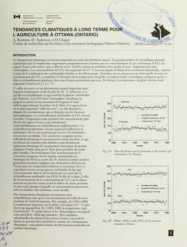 Tendances climatiques à long terme pour l'agriculture à Ottawa (Ontario)
