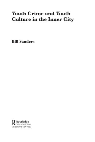 YOUTH CRIME AND YOUTH CULTURE IN THE INNER CITY