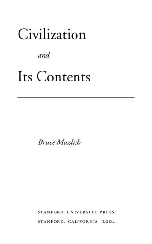 Civilization and its contents