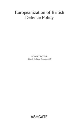 EUROPEANIZATION OF BRITISH DEFENCE POLICY