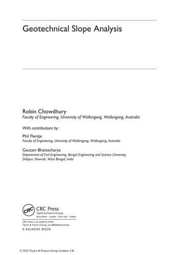 Geotechnical slope analysis