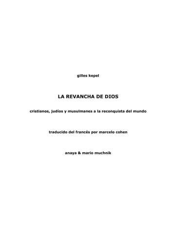 La revancha de Dios
