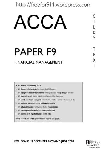 ACCA, for the exams in December 2009 and June 2010