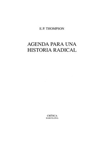Agenda Para Una Historia Radical