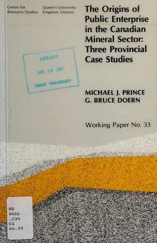 The origins of public enterprise in the Canadian mineral sector