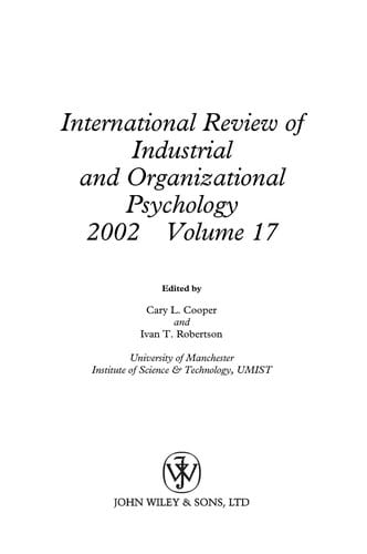International Review of Industrial and Organizational Psychology