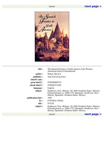 The Spanish frontier in North America