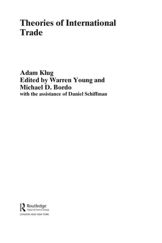 THEORIES OF INTERNATIONAL TRADE; ED. BY WARREN YOUNG