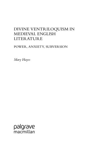 Divine ventriloquism in medieval English literature