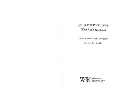 Jesus, the final days