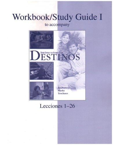 Workbook/Studyguide Vol. 1 fuw Destinos