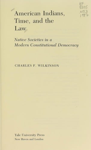 American Indians, time, and the law: historical rights at the Bar of the Supreme Court