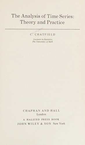 The analysis of time series: theory and practice