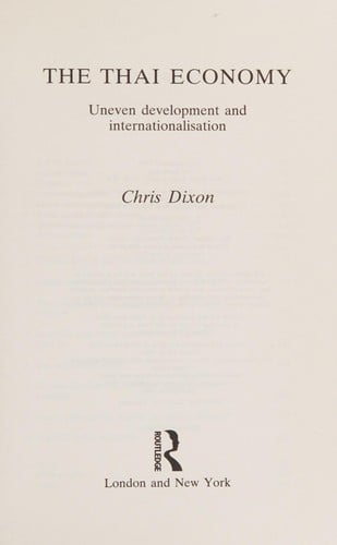 The Thai economy: uneven development and internationalization