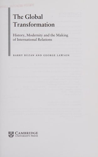 The global transformation: history, modernity and the making of international relations