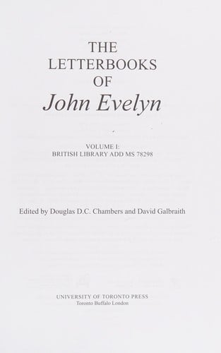 Letterbooks of John Evelyn