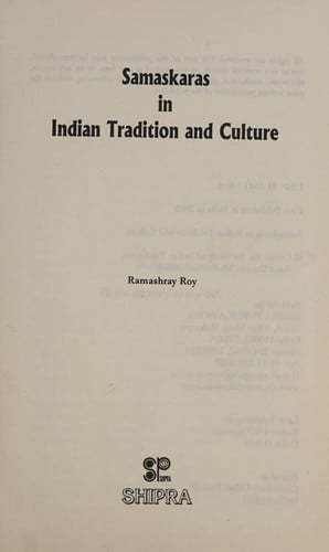 Samaskaras in Indian tradition and culture
