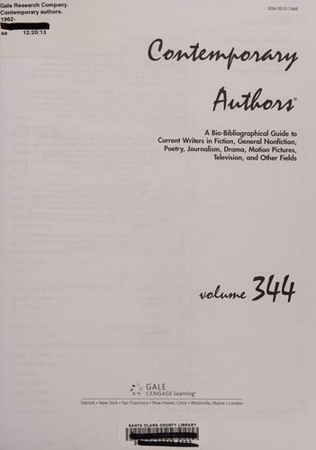 Contemporary authors: a bio-bibliographical guide to current writers in fiction, general nonfiction, poetry, journalism, drama, motion pictures, television, and other fields