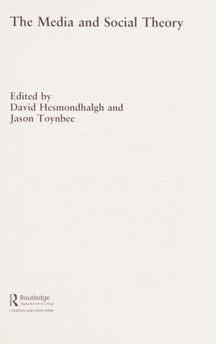 The Media and Social Theory (CRESC)