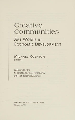Creative communities: art works in economic development